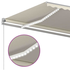 Τέντα Αυτόματη με LED & Αισθητήρα Ανέμου Κρεμ 6 x 3,5 μ.
