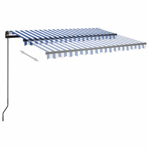 Τέντα Συρόμενη Χειροκίνητη με LED Μπλε/Λευκό 3 x 2,5 μ.