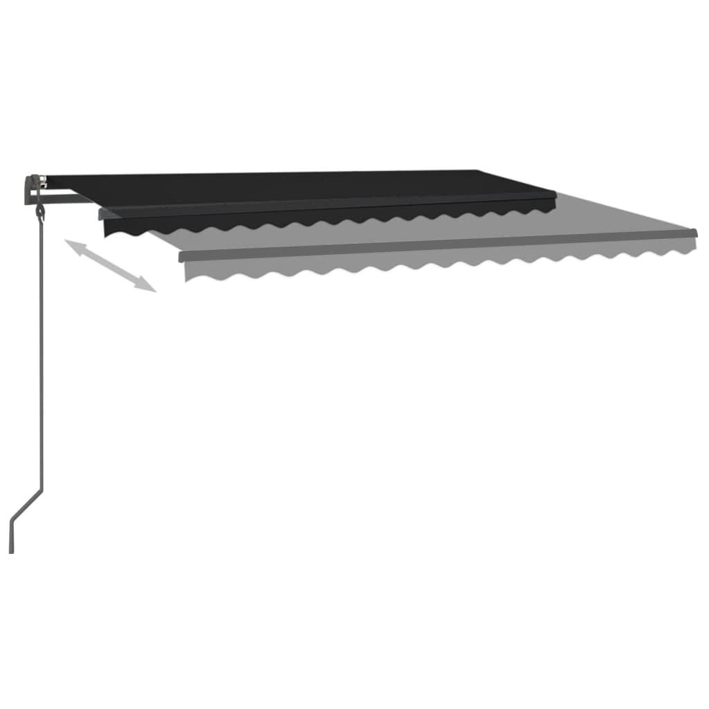 Τέντα Συρόμενη Χειροκίνητη με LED Ανθρακί 400 x 300 εκ.