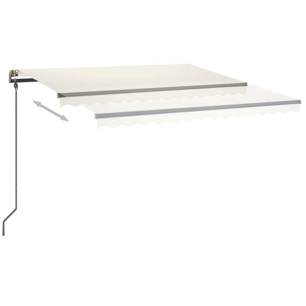 Τέντα Συρόμενη Χειροκίνητη με LED Κρεμ 4,5x3 μ.