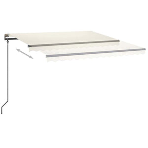 Τέντα Συρόμενη Χειροκίνητη με LED Κρεμ 4,5x3 μ.