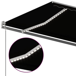 Τέντα Συρόμενη Χειροκίνητη με LED Ανθρακί 5 x 3 μ.