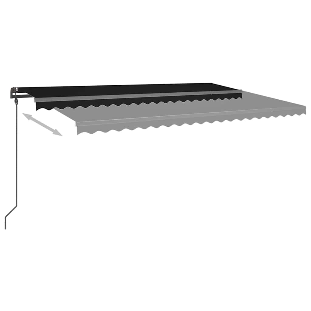 Τέντα Αυτόματη με LED & Αισθητήρα Ανέμου Ανθρακί 5x3 μ.