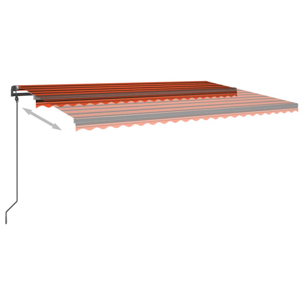 Τέντα Αυτόματη με LED&Αισθητ. Ανέμου Πορτοκαλί / Καφέ 5 x 3 μ.