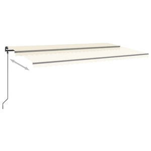 Τέντα Συρόμενη Χειροκίνητη με LED Κρεμ 6x3 μ. - Pakobazaar