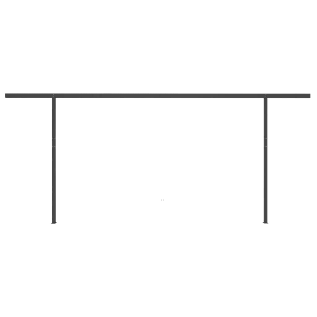 Τέντα Συρόμενη Αυτόματη με Στύλους Μπλε / Λευκό 6 x 3 μ. - Pakobazaar