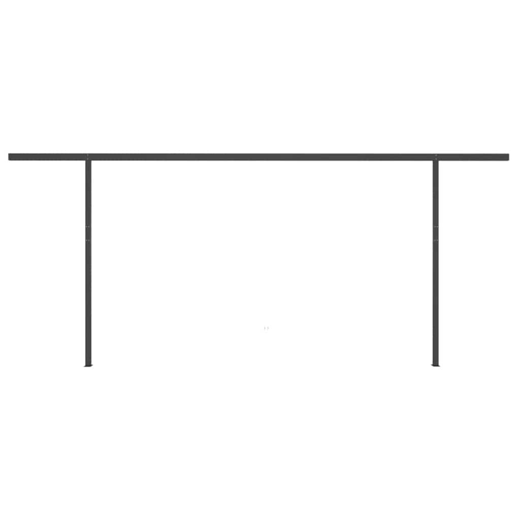 Τέντα Συρόμενη Αυτόματη με Στύλους Ανθρακί 6 x 3 μ. - Pakobazaar