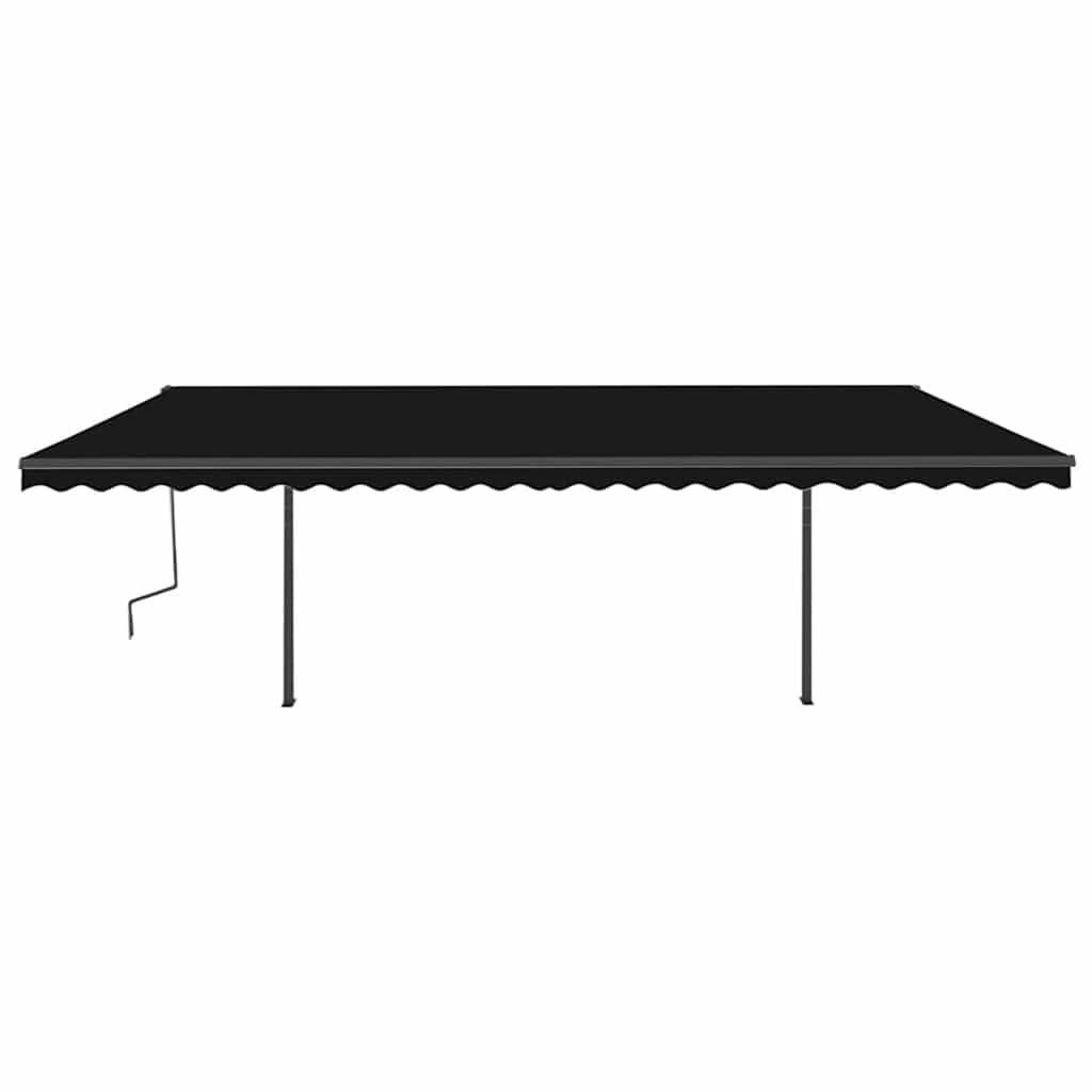 Τέντα Αυτόματη με LED & Αισθητήρα Ανέμου Ανθρακί 6 x 3 μ. - Pakobazaar