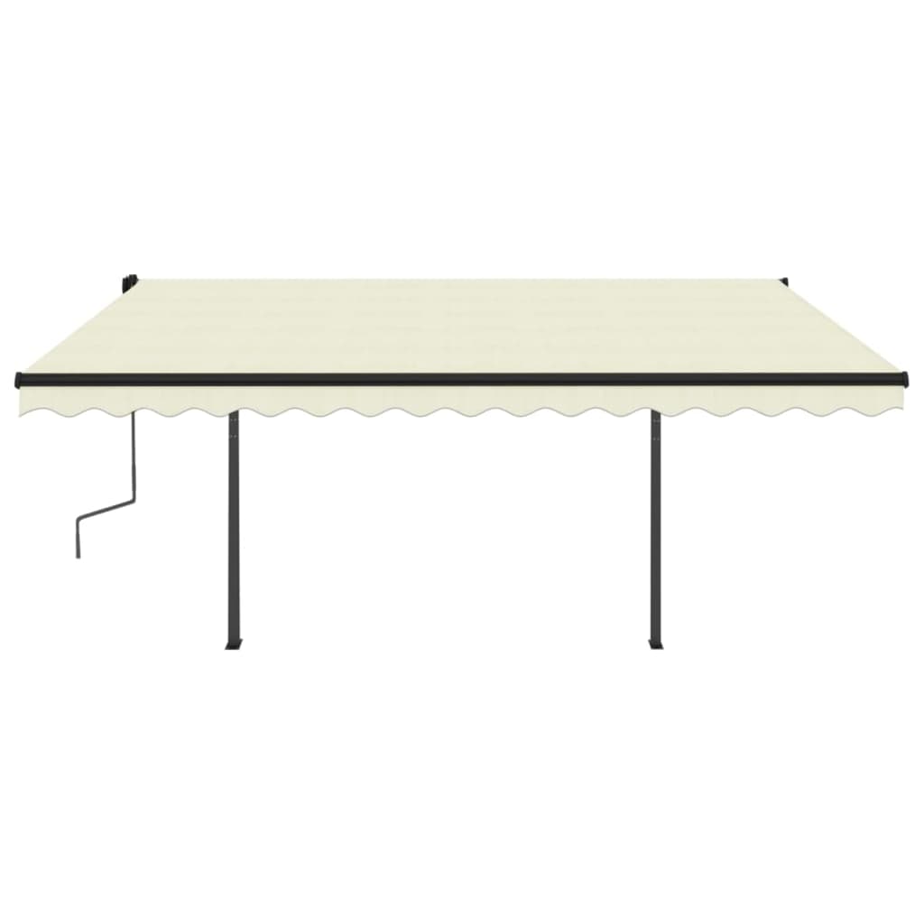 Τέντα Συρόμενη Χειροκίνητη με Στύλους Κρεμ 4 x 3,5 μ.