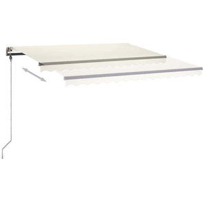 Τέντα Συρόμενη Χειροκίνητη με LED Κρεμ 4 x 3,5 μ. - Pakobazaar
