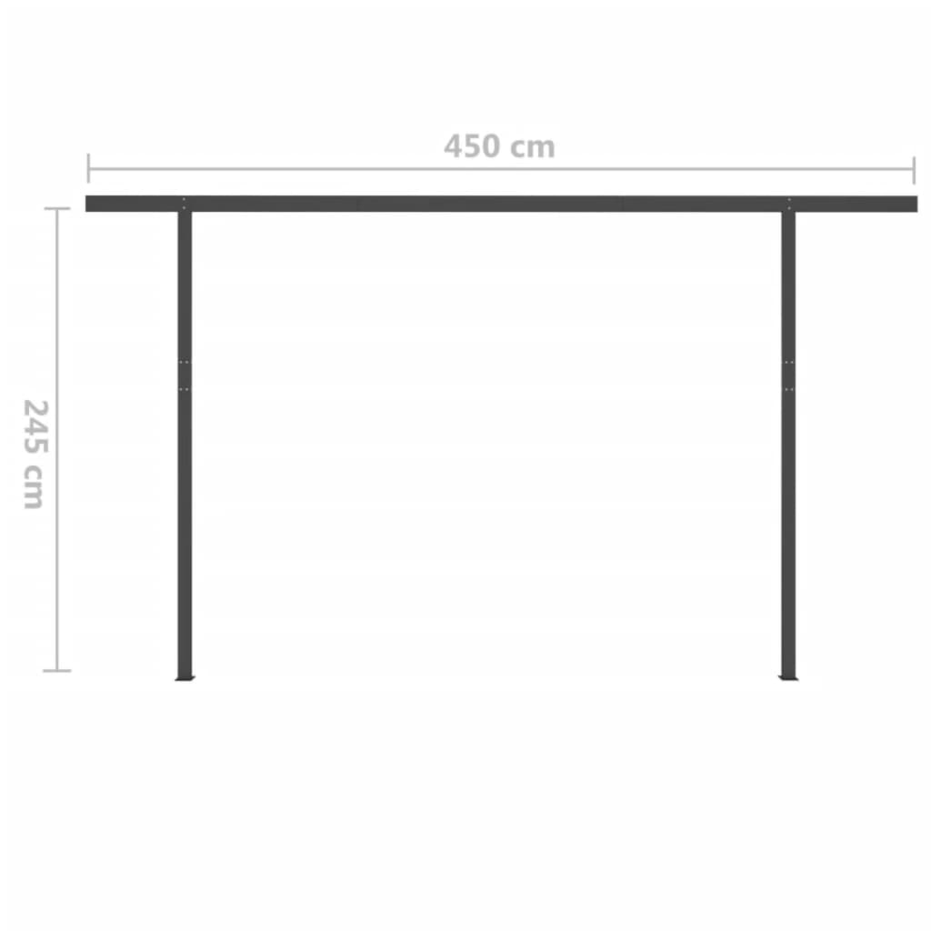 Τέντα Συρόμενη Χειροκίνητη με LED Ανθρακί 4 x 3,5 μ.
