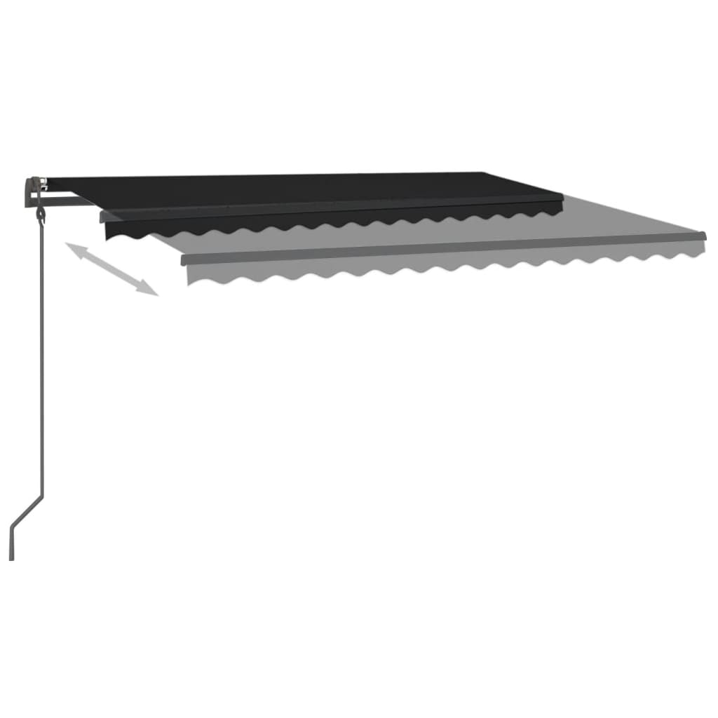 Τέντα Συρόμενη Χειροκίνητη με LED Ανθρακί 4 x 3,5 μ.