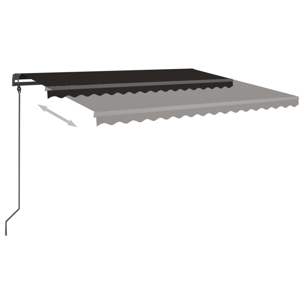Τέντα Συρόμενη Χειροκίνητη με LED Ανθρακί 4,5x3,5 μ.