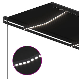 Τέντα Αυτόματη με LED & Αισθητήρα Ανέμου Ανθρακί 4,5x3,5 μ.