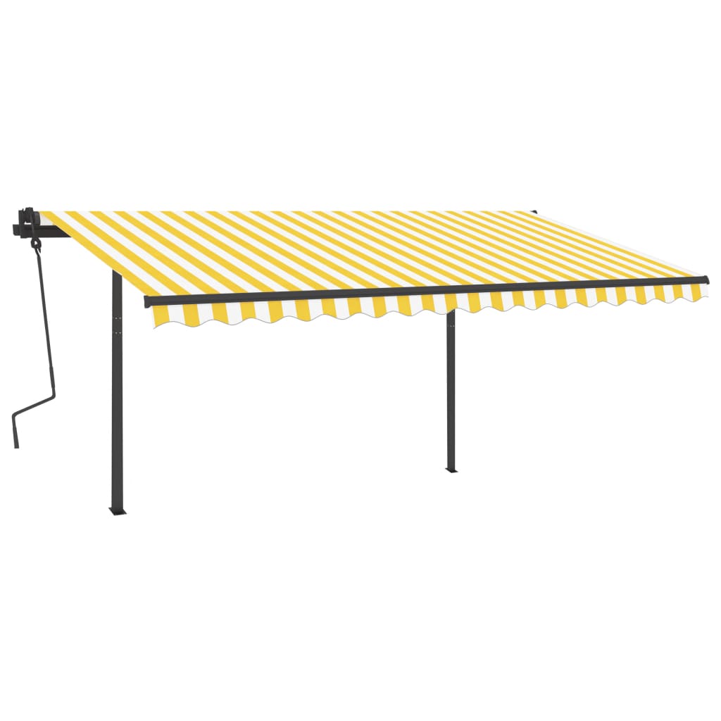 Τέντα Συρόμενη Χειροκίνητη με LED Κίτρινο / Λευκό 5x3,5 μ.