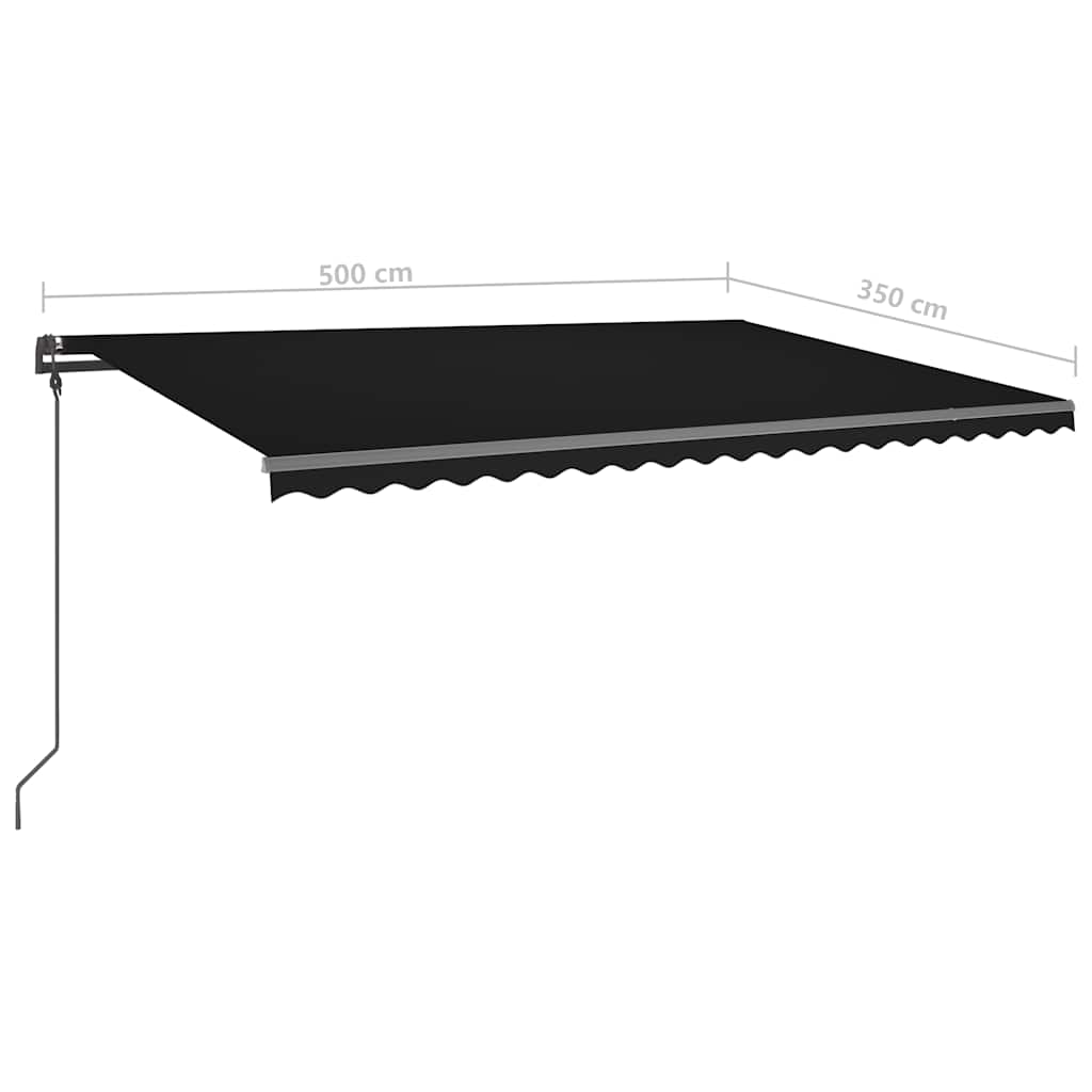 Τέντα Συρόμενη Αυτόματη με Στύλους Ανθρακί 5 x 3,5 μ.
