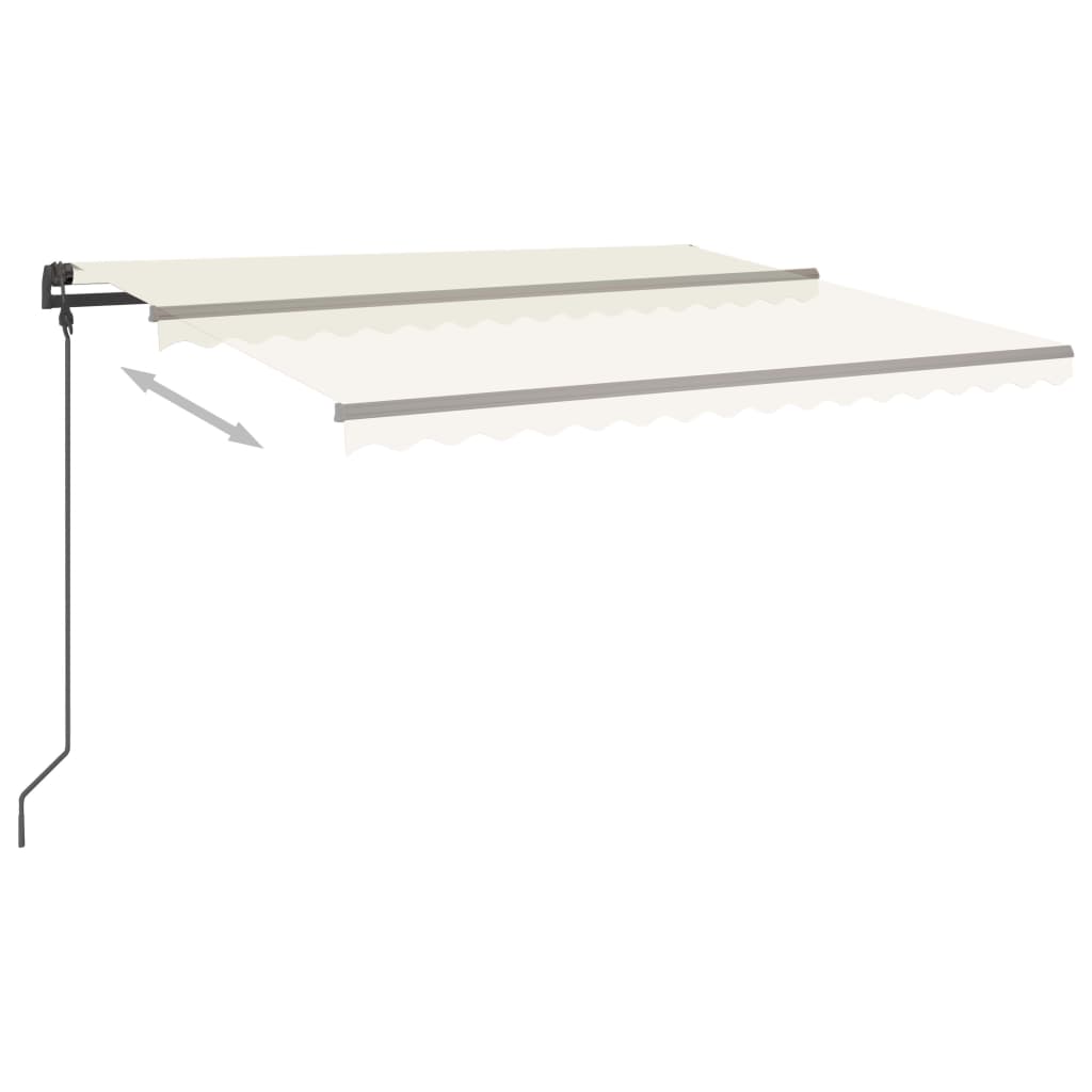 Τέντα Αυτόματη με LED & Αισθητήρα Ανέμου Κρεμ 5 x 3,5 μ.