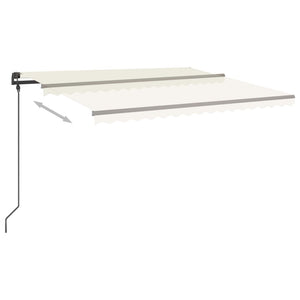 Τέντα Αυτόματη με LED & Αισθητήρα Ανέμου Κρεμ 5 x 3,5 μ.