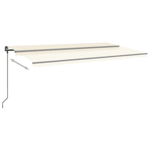 Τέντα Συρόμενη Χειροκίνητη με LED Κρεμ 6x3,5 μ.