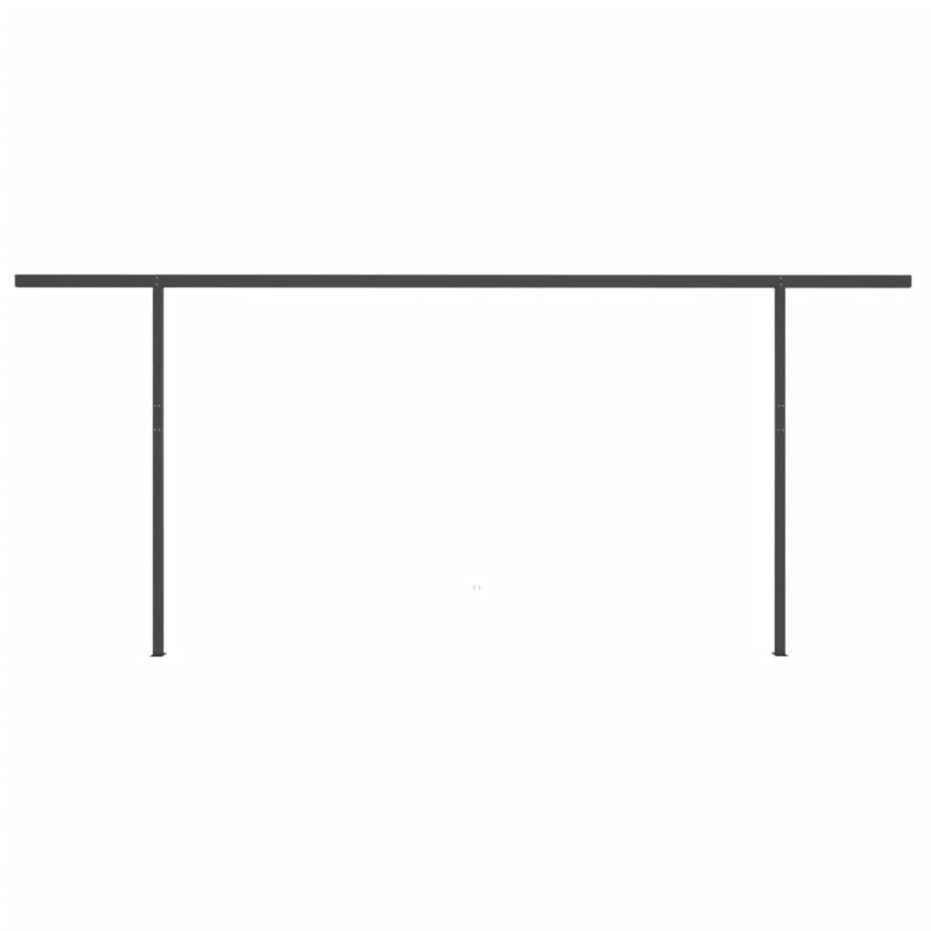 Τέντα Συρόμενη Αυτόματη με Στύλους Μπλε / Λευκό 6 x 3,5 μ. - Pakobazaar