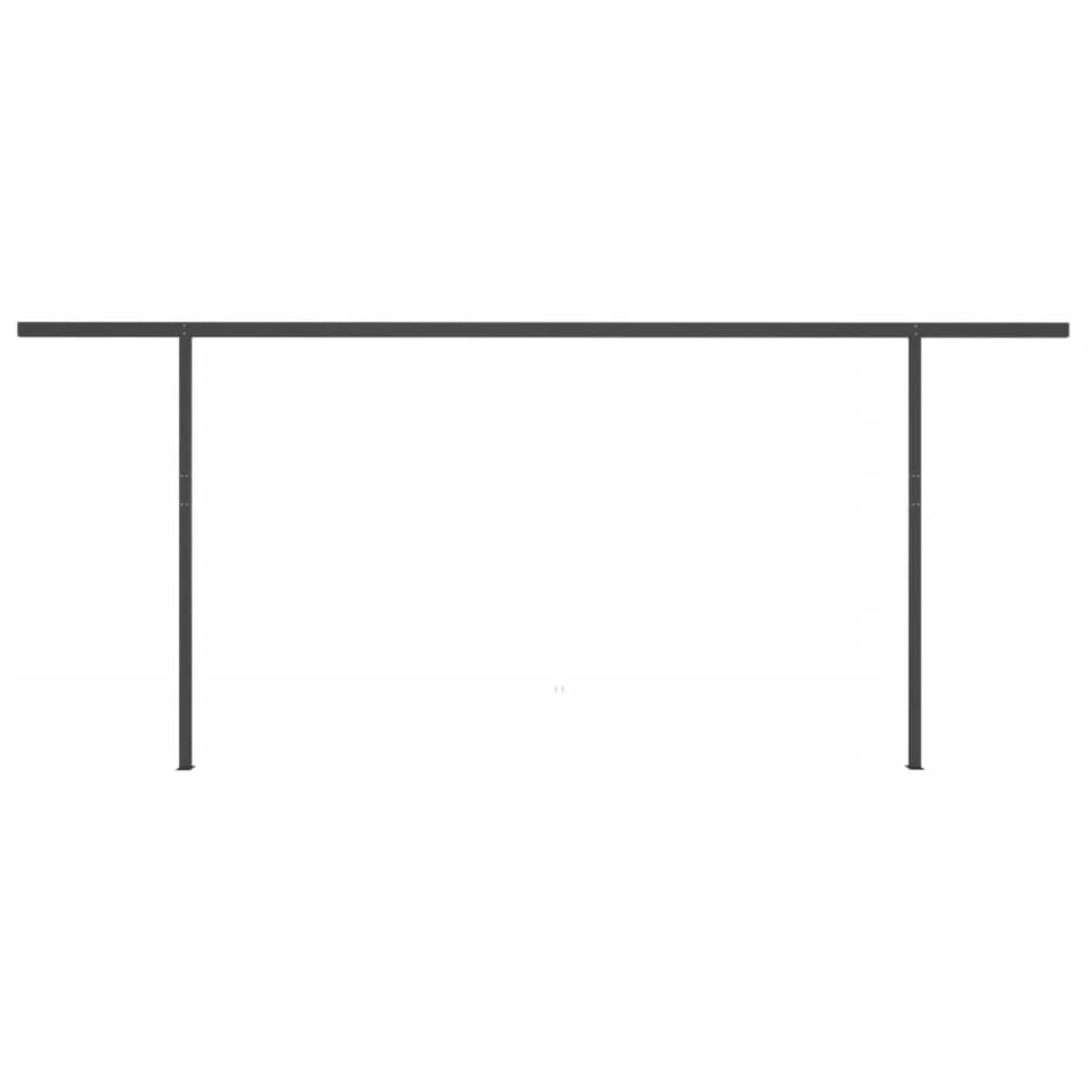 Τέντα Συρόμενη Αυτόματη με Στύλους Ανθρακί 6x3,5 μ. - Pakobazaar