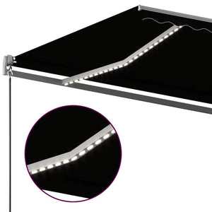 Τέντα Αυτόματη με LED & Αισθητήρα Ανέμου Ανθρακί 6 x 3,5 μ.