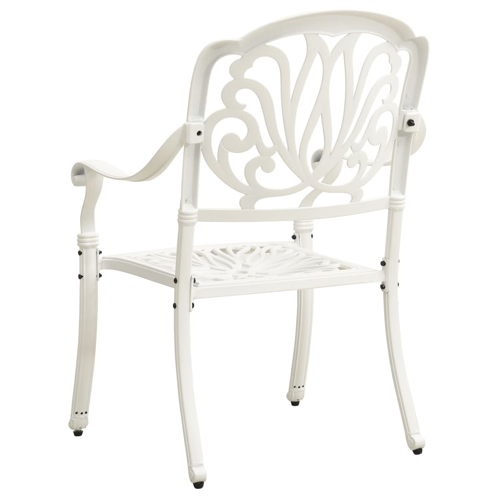 Σετ Επίπλων Bistro 3 Τεμαχίων Λευκό από Χυτό Αλουμίνιο - PAKOBAZAAR