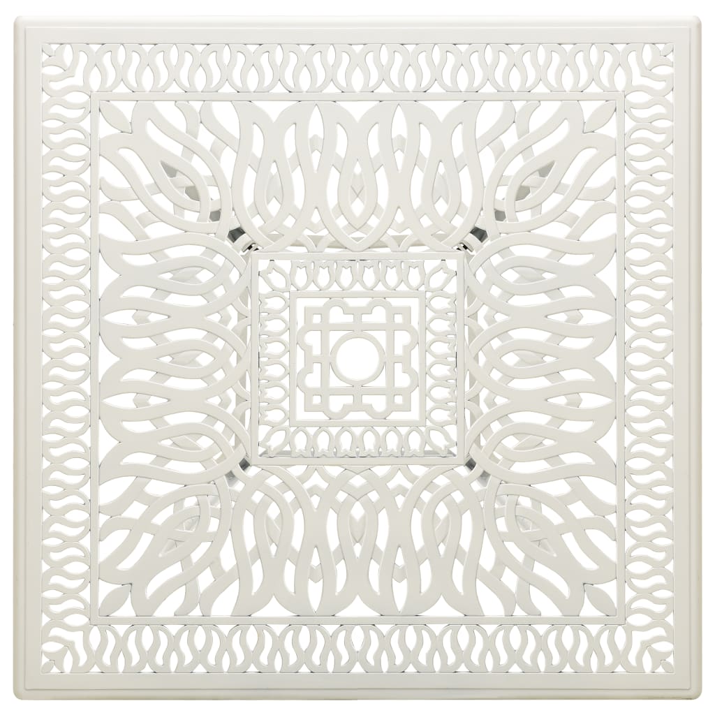 Σετ Επίπλων Bistro 3 Τεμαχίων Λευκό από Χυτό Αλουμίνιο - PAKOBAZAAR