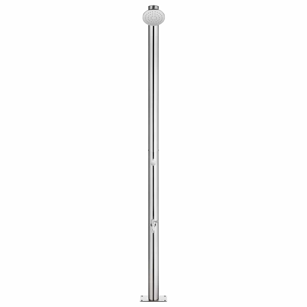 Ντουζιέρα Κήπου με Καφέ Βάση 220 εκ. από Ανοξείδωτο Ατσάλι - PAKOBAZAAR