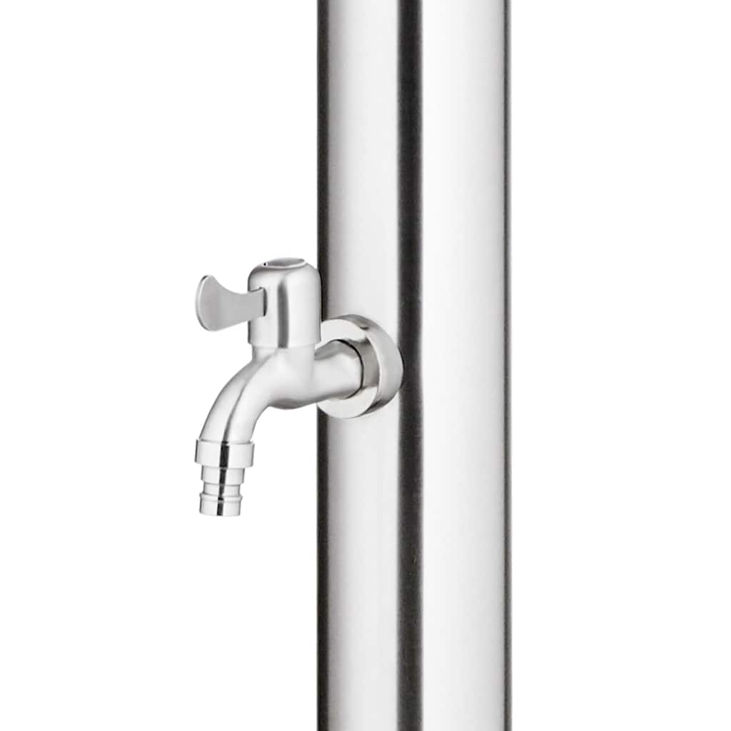 Ντουζιέρα Κήπου με Καφέ Βάση 220 εκ. από Ανοξείδωτο Ατσάλι - PAKOBAZAAR