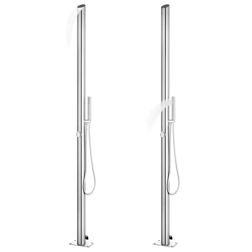 Ντουζιέρα Κήπου με Καφέ Βάση 225 εκ. από Ανοξείδωτο Ατσάλι - PAKOBAZAAR