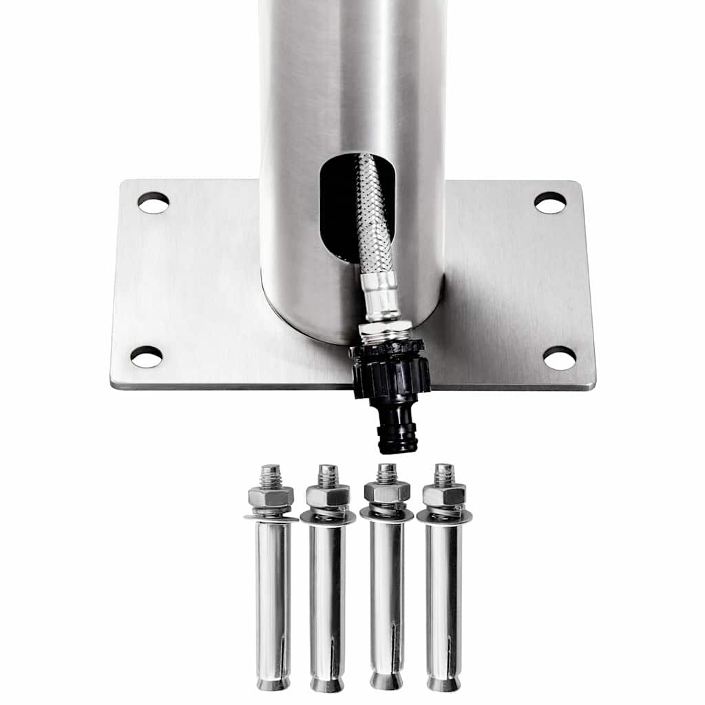 Ντουζιέρα Κήπου με Καφέ Βάση 225 εκ. από Ανοξείδωτο Ατσάλι - PAKOBAZAAR