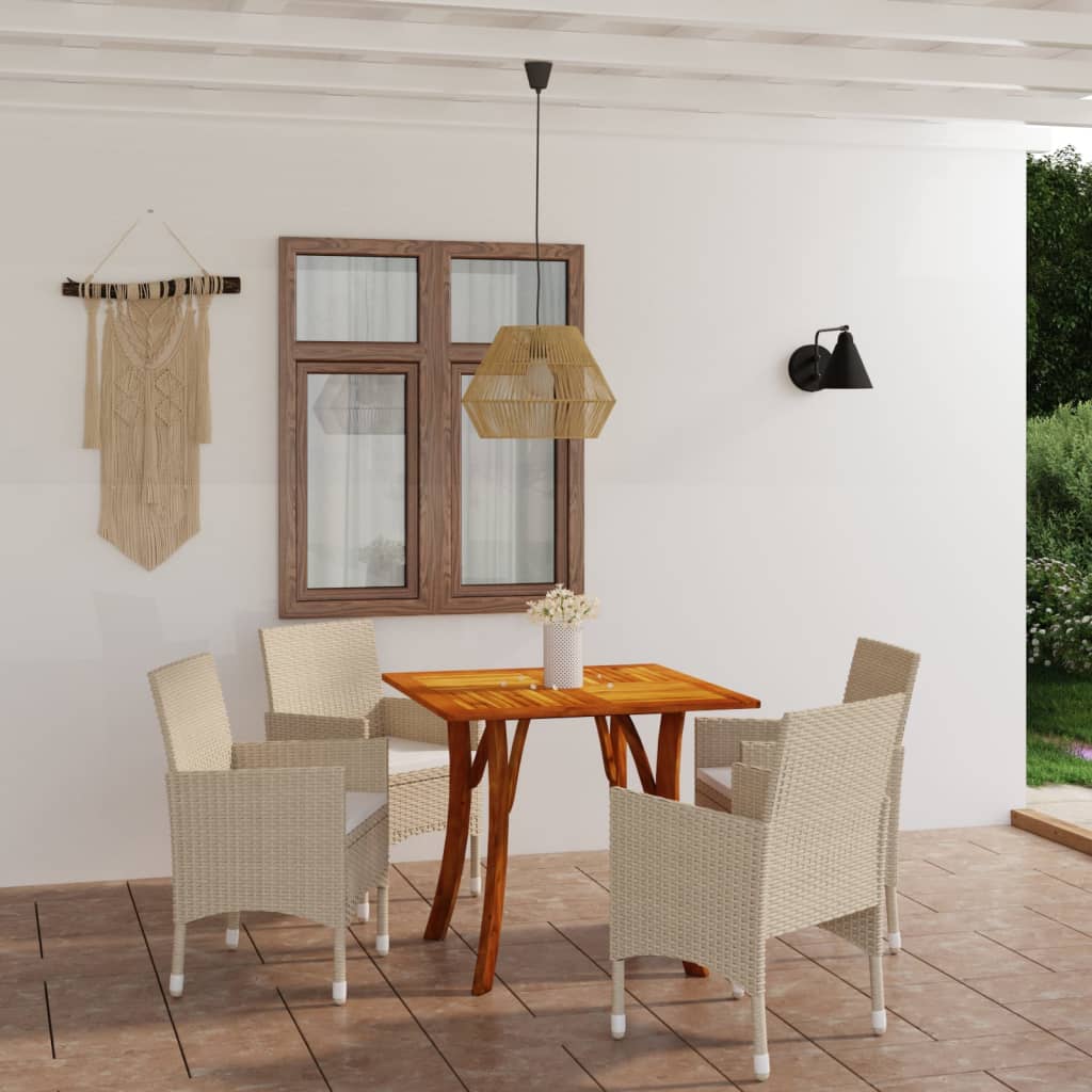 Σετ Τραπεζαρίας Κήπου 5 Τεμαχίων Μπεζ