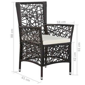 Σετ Τραπεζαρίας Κήπου 3 Τεμαχίων Καφέ