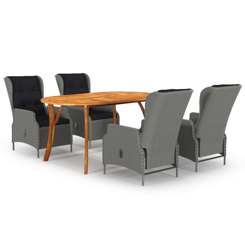 Σετ Τραπεζαρίας Κήπου 5 Τεμαχίων Ανοιχτό Γκρι - Pakobazaar