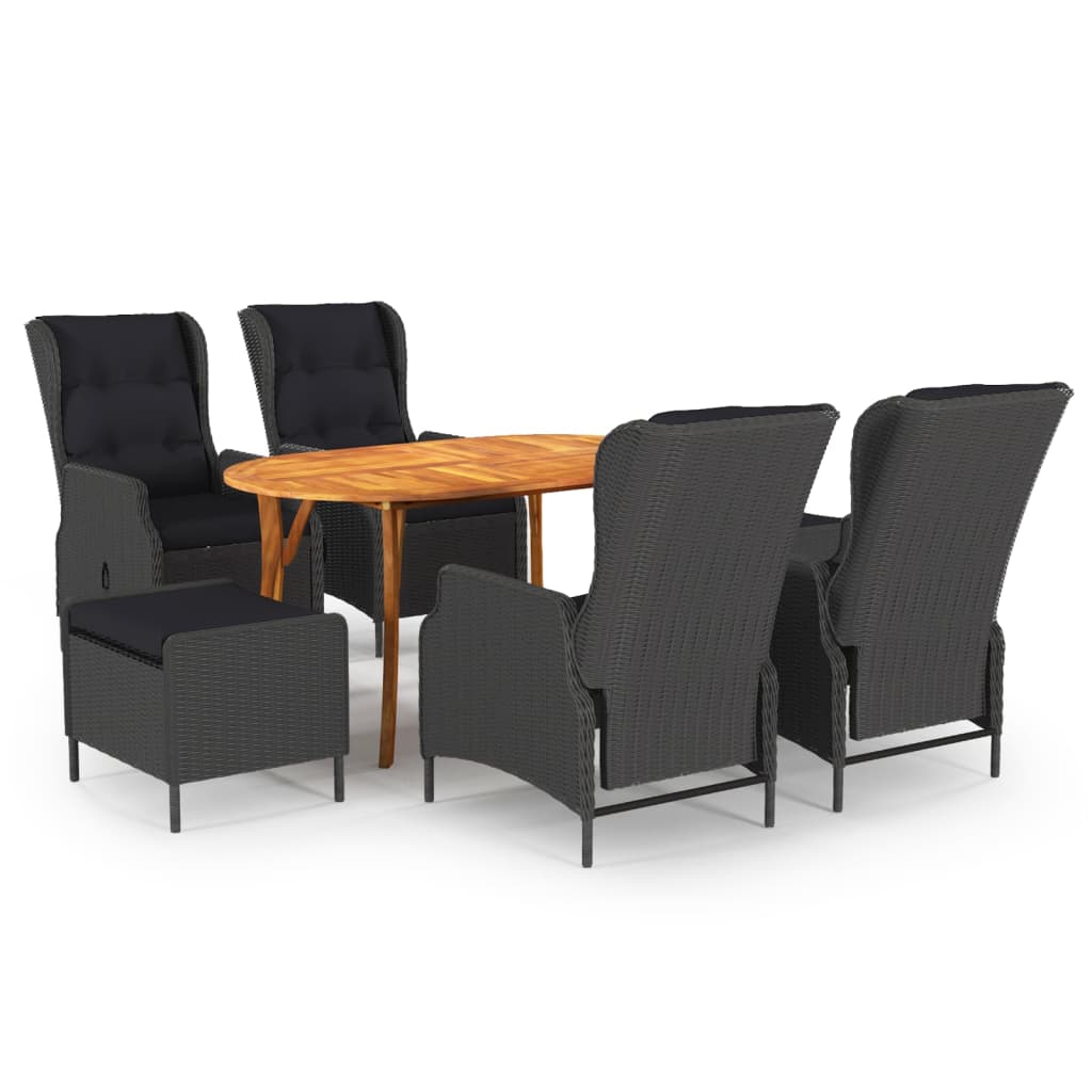 Σετ Τραπεζαρίας Κήπου 7 Τεμαχίων Σκούρο Γκρι - PAKOBAZAAR