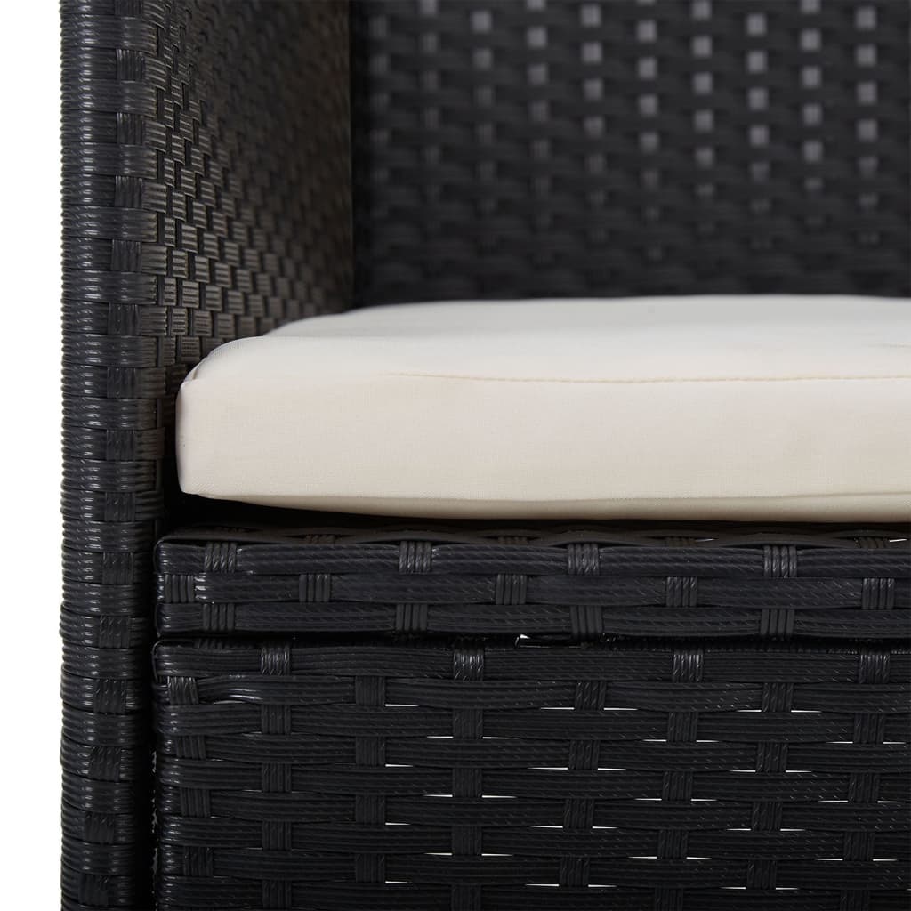 Σετ Τραπεζαρίας Κήπου 7 Τεμαχίων Μαύρο - PAKOBAZAAR