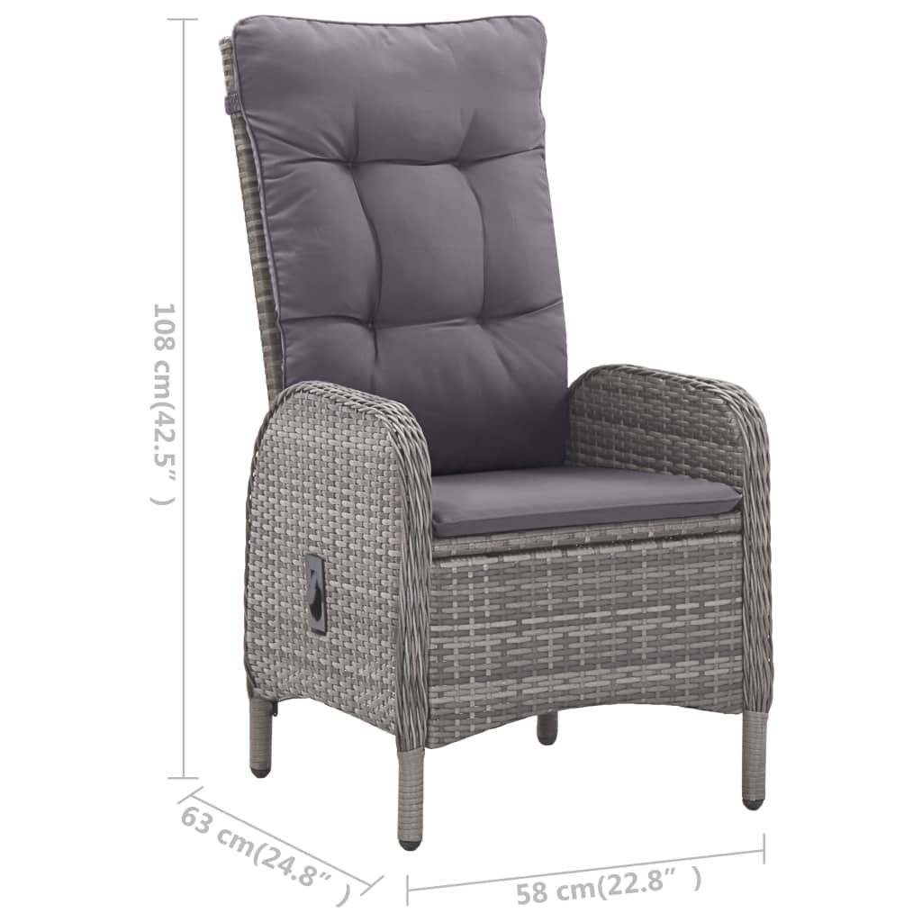 Σετ Τραπεζαρίας Κήπου 7 Τεμαχίων Γκρι - PAKOBAZAAR