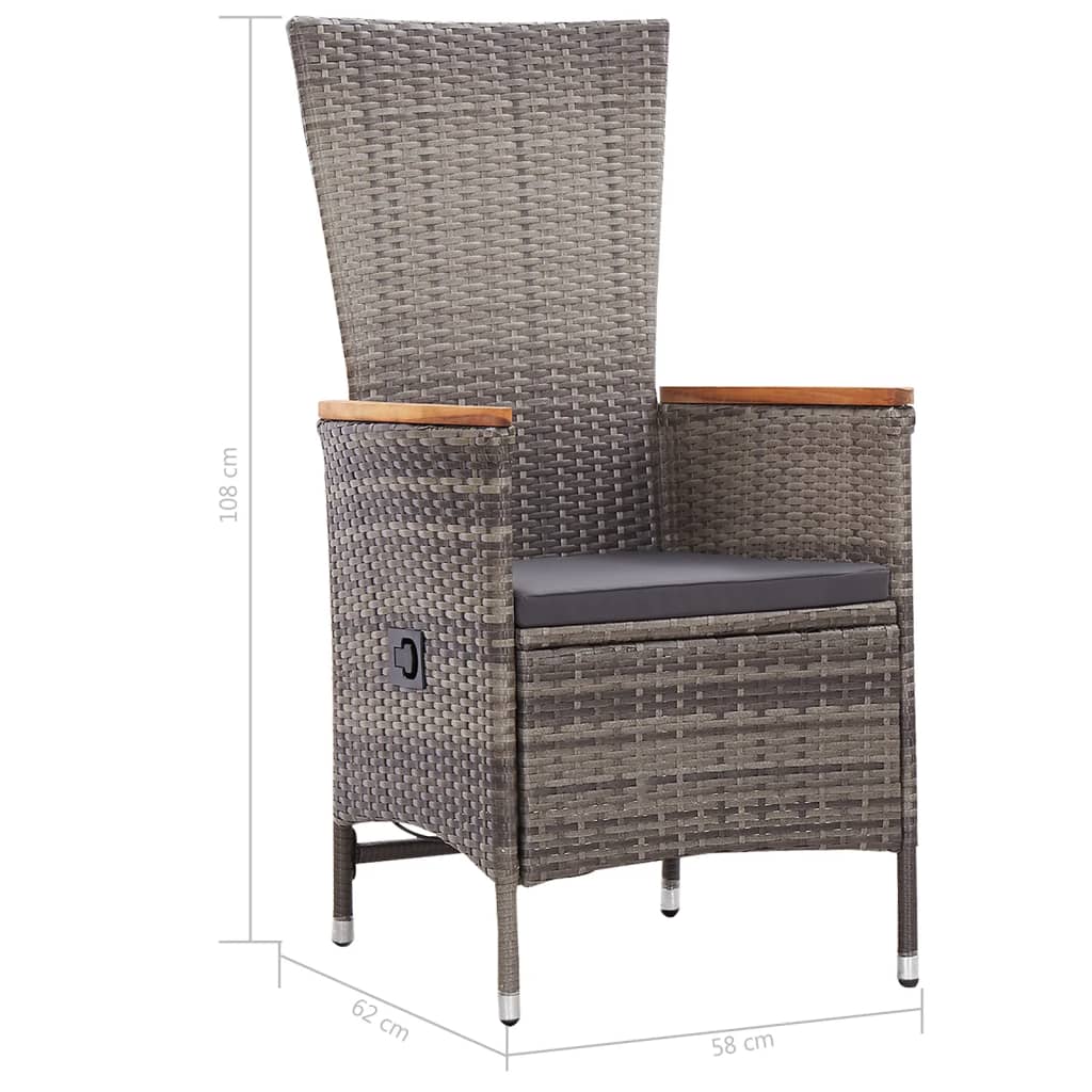 Σετ Τραπεζαρίας Κήπου 7 Τεμαχίων Γκρι - PAKOBAZAAR