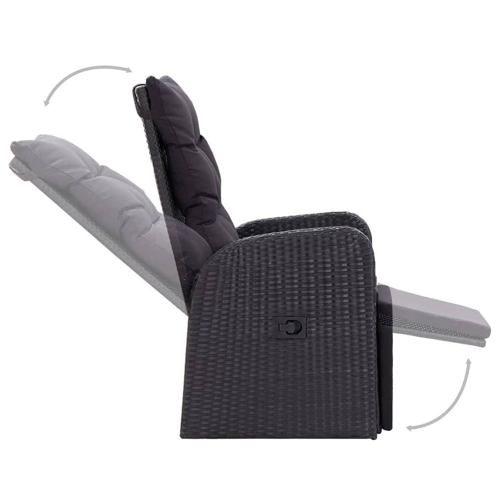 Σετ Τραπεζαρίας Κήπου 7 Τεμαχίων Μαύρο - PAKOBAZAAR