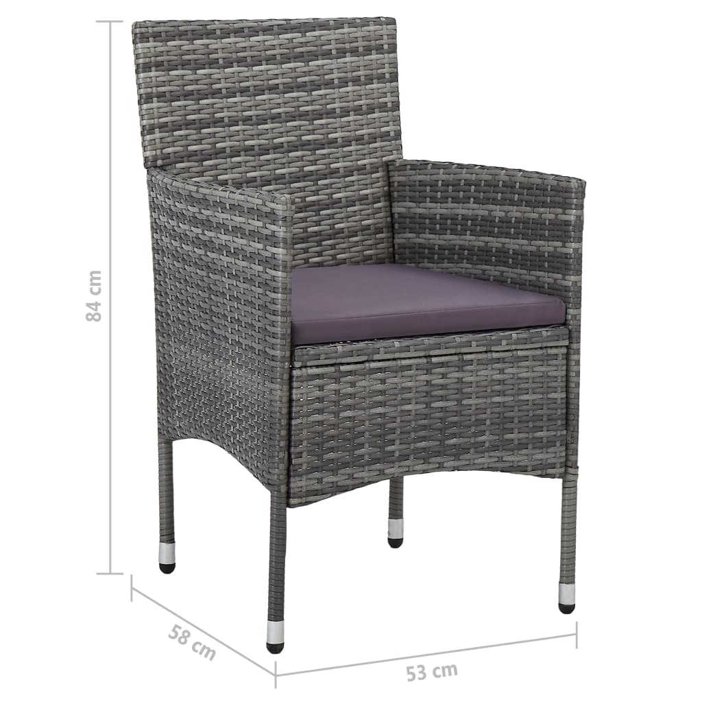 Σετ Τραπεζαρίας Κήπου 5 Τεμαχίων Γκρι - PAKOBAZAAR