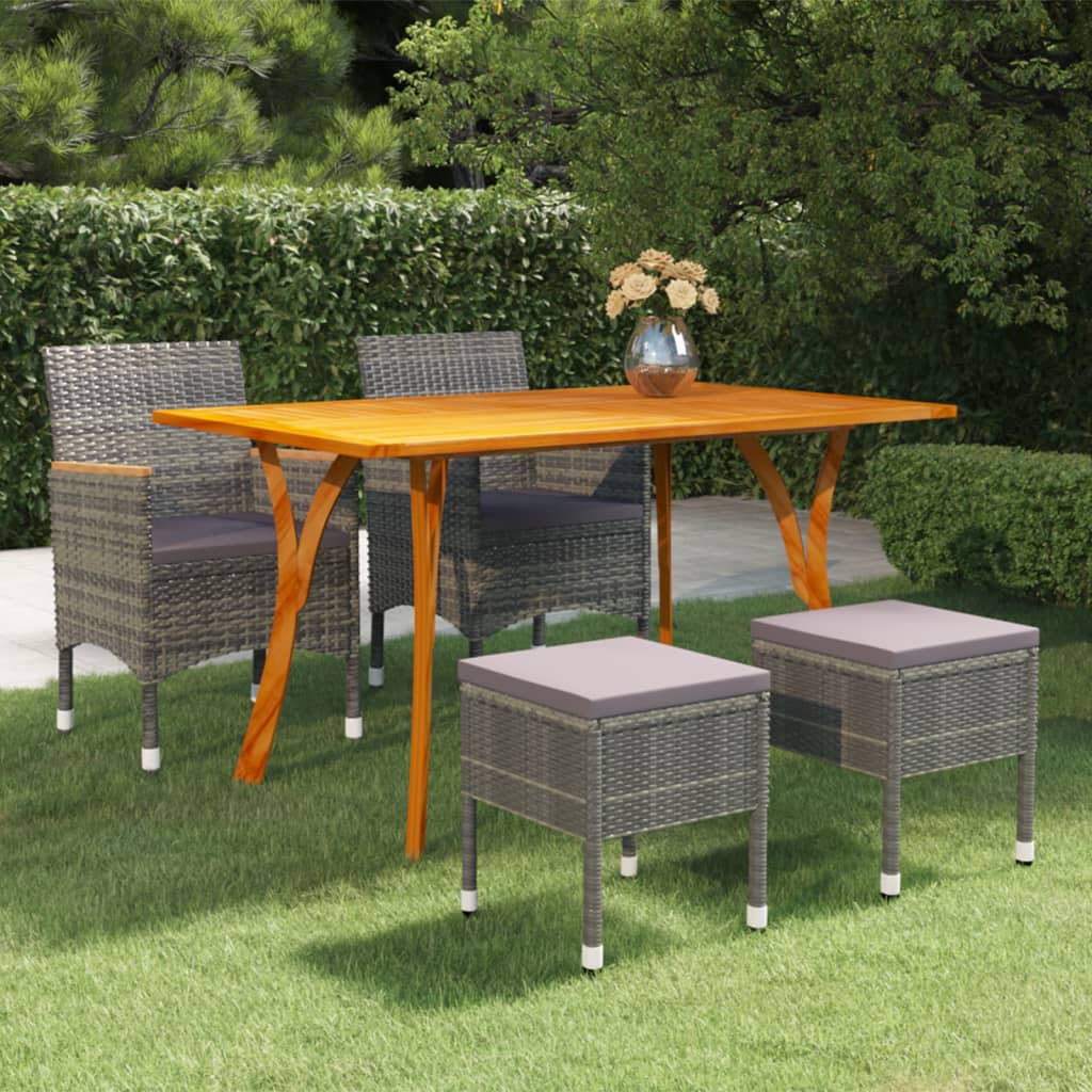Σετ Τραπεζαρίας Κήπου 5 Τεμαχίων Γκρι - Pakobazaar