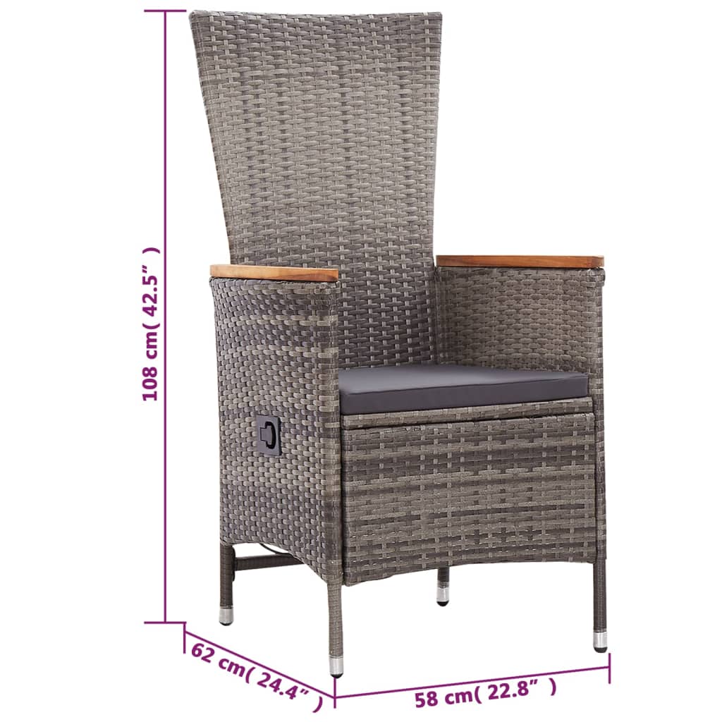 Σετ Τραπεζαρίας Κήπου 5 Τεμαχίων Γκρι - PAKOBAZAAR