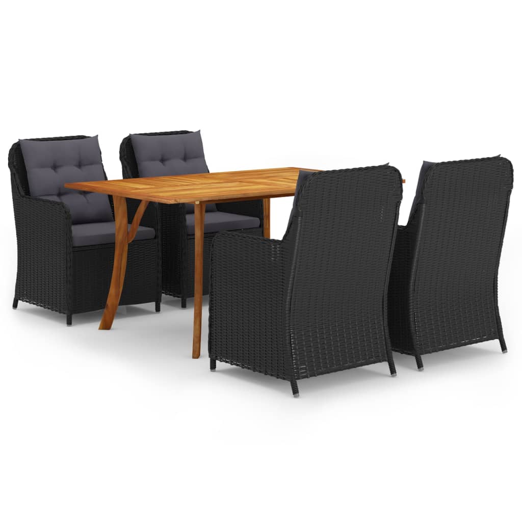 Σετ Τραπεζαρίας Κήπου 5 Τεμαχίων Μαύρο - PAKOBAZAAR