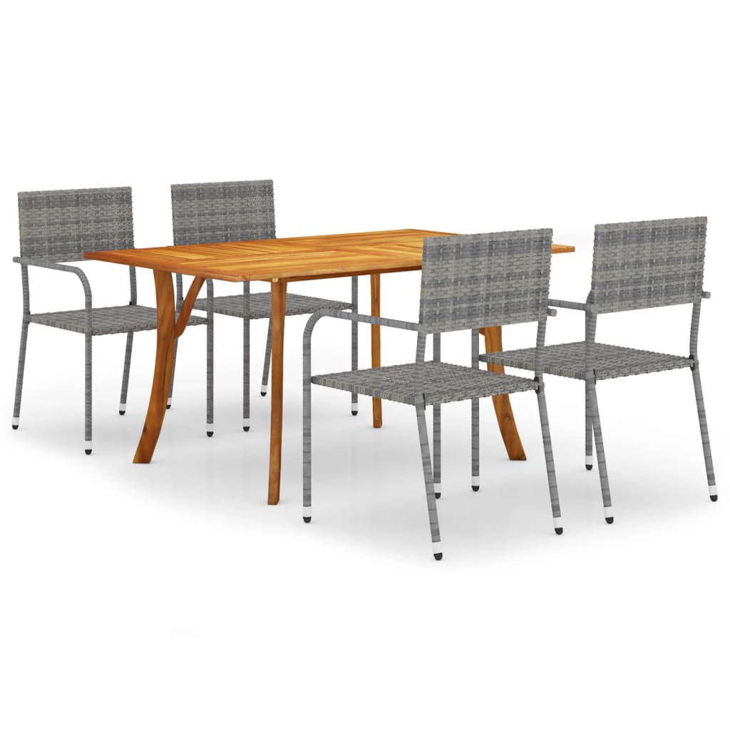 Σετ Τραπεζαρίας Κήπου 5 Τεμαχίων Ανθρακί - PAKOBAZAAR