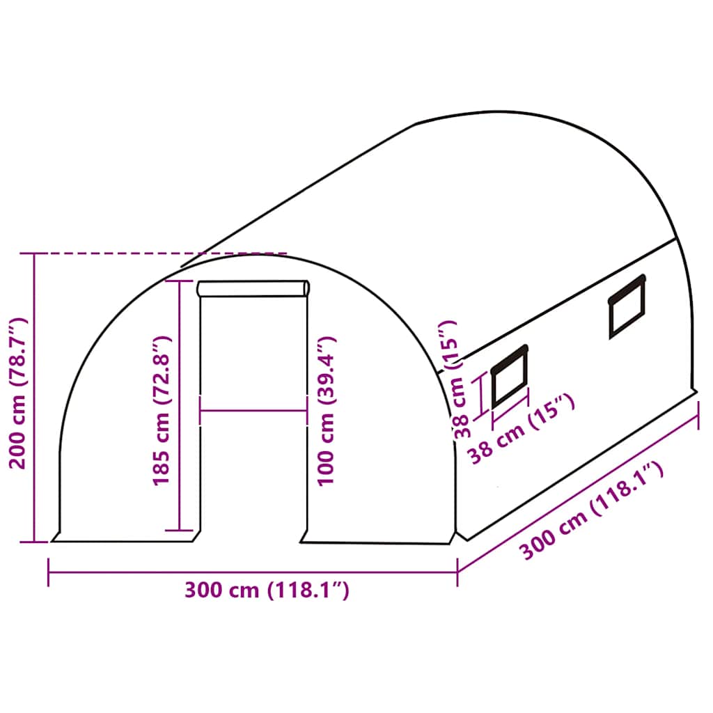 Κάλυμμα Θερμοκηπίου Ανταλλακτικό Πράσινο (9 μ²) 300x300x200εκ