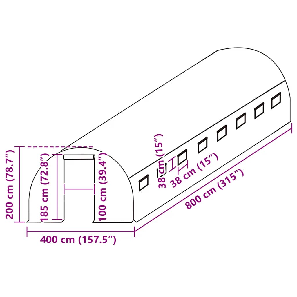 Κάλυμμα Θερμοκηπίου Ανταλλακτικό Πράσινο (32 μ²) 400x800x200εκ