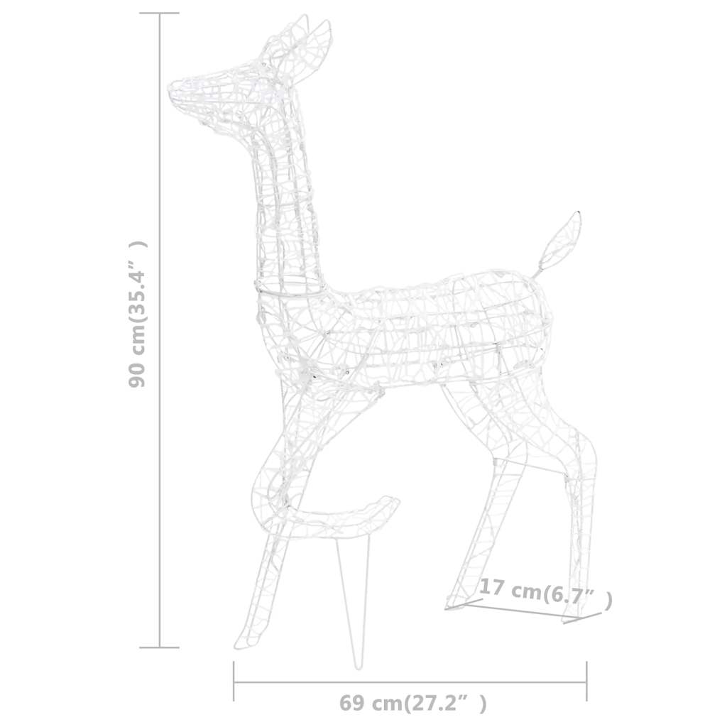 Τάρανδοι Οικ. Ακρυλικός Χριστουγεννιάτικος 160 LED Θερμό Λευκό