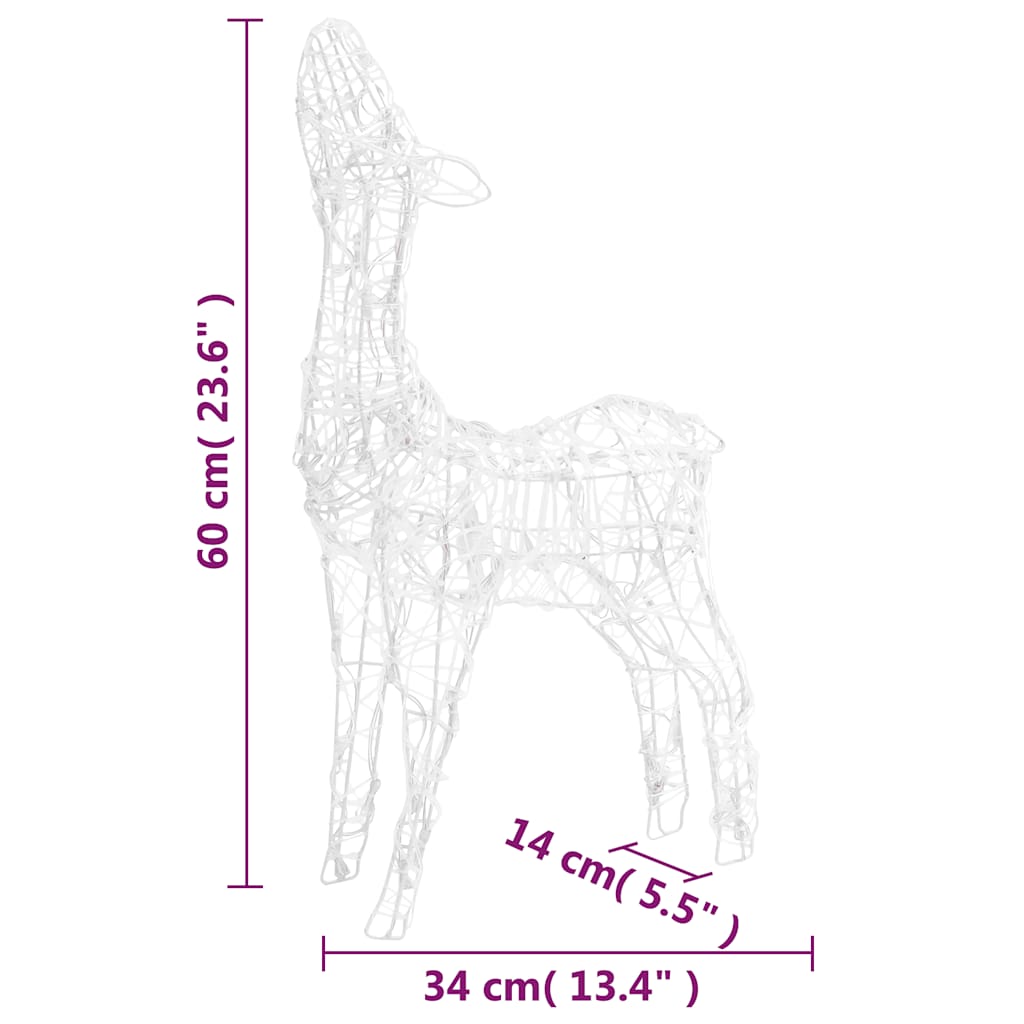 Τάρανδοι Οικ. Ακρυλικός Χριστουγεννιάτικος 160 LED Πολύχρωμο