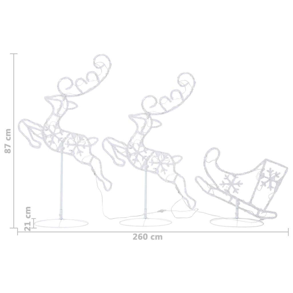 Χριστ. Τάρανδος & Έλκηθρο Πολύχρωμος 260x21x87εκ. Ακρυλικό